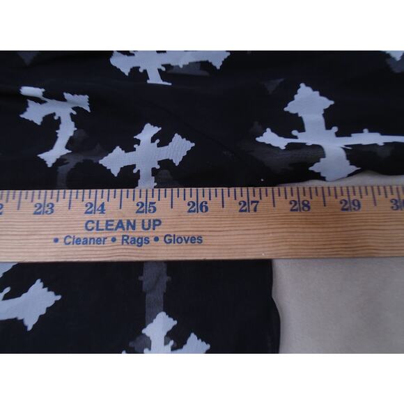 R.Rouge Sheer Black Gothic Cross Print Off the Shoulder Top Women's Size 3XL - Picture 7 of 10